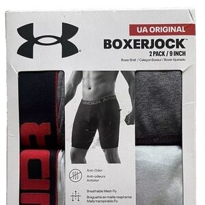 Under Armour UA Original BoxerJock Mens Size 5XL Gray 2 pair 9” inseam New